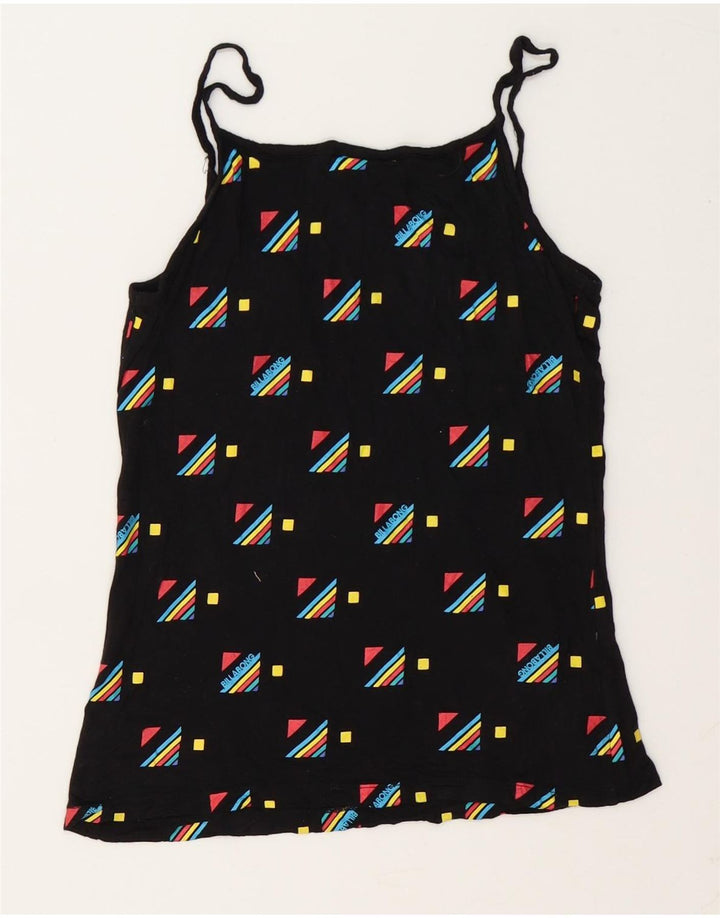 Billabong Womens Grafisk Cami Top UK 10 Small Black Geometric Modal