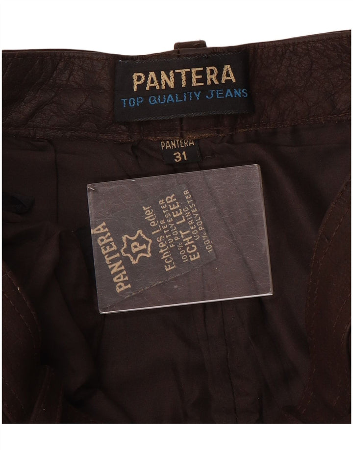 Pantera Herre Slim Ruskindsbukser W31 L31 Brunt Læder