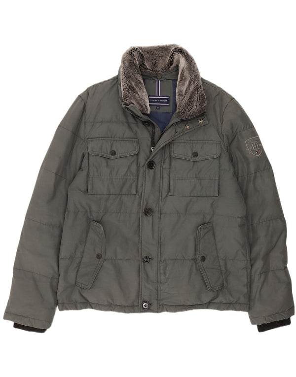 Tommy Hilfiger Herre polstret jakke UK 42 XL Grøn polyamid