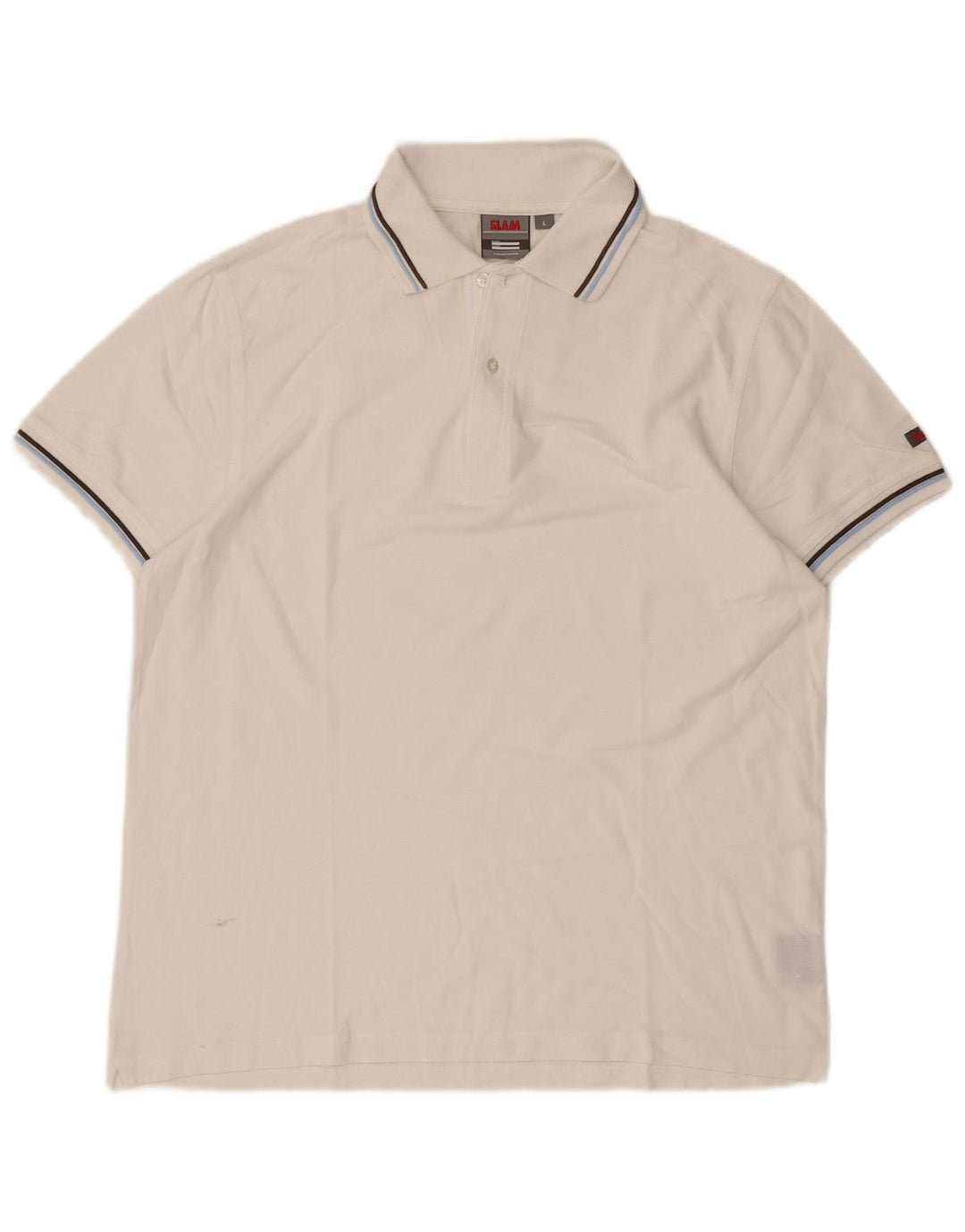 Slam Herre Polo Shirt Stor Hvid Bomuld