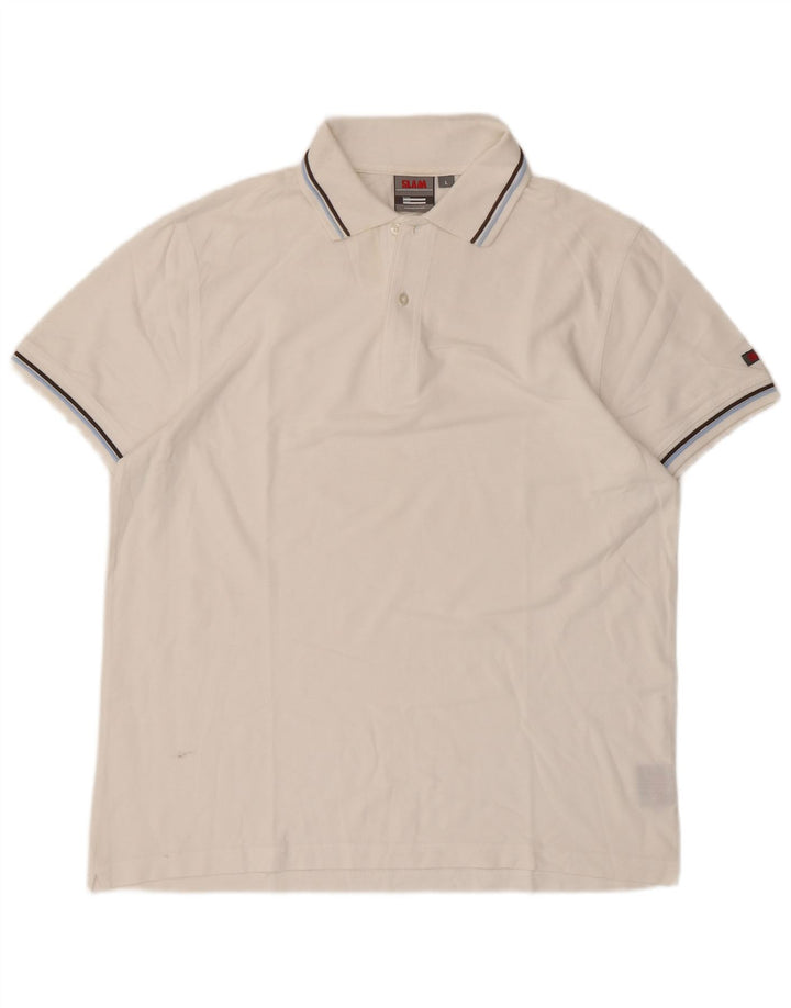 Slam Herre Polo Shirt Stor Hvid Bomuld