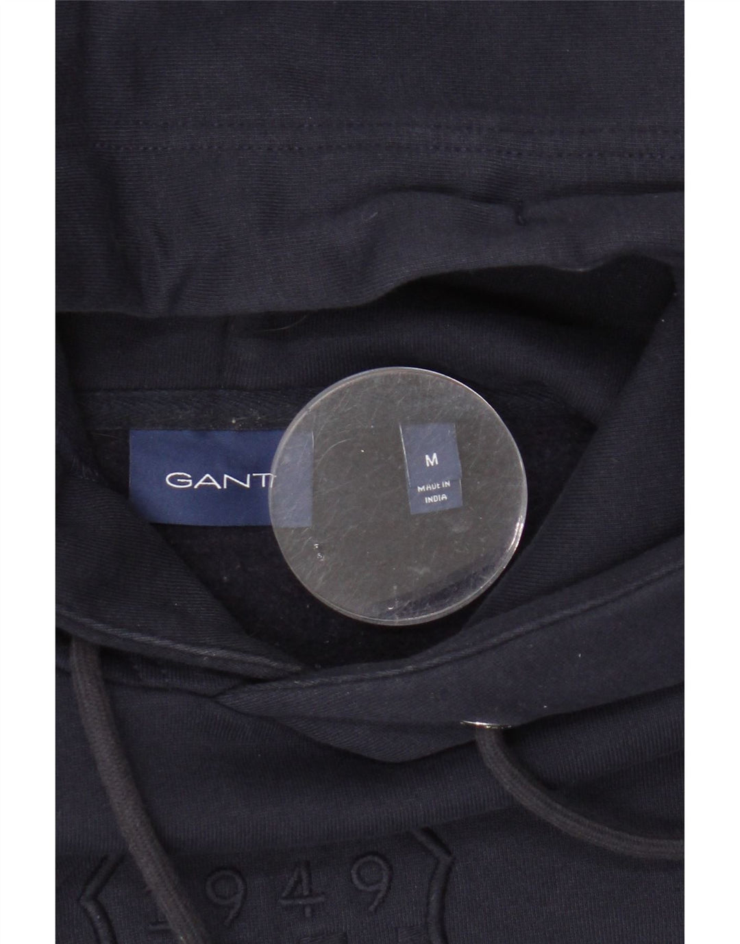 GANT Mens Graphic Hoodie Jumper Medium Navy Blue Cotton Vintage Gant and Second-Hand Gant from Messina Hembry 