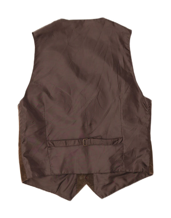 Vintage herre ruskind vest stort brunt læder