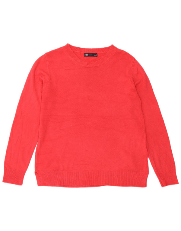 Marks & Spencer Dame sweater med rund hals DK 12 Medium Pink Akryl