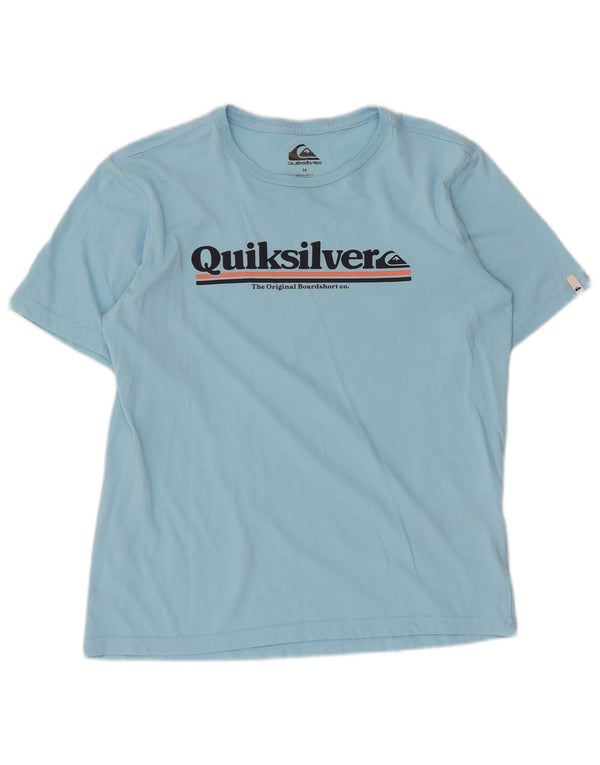 Quiksilver Dame Regular Fit Grafisk T-Shirt Top UK 14 Medium Blue Bomuld
