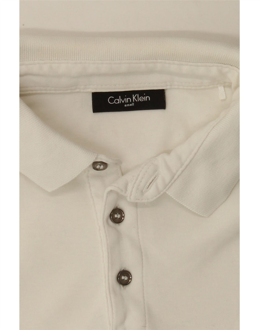 CALVIN KLEIN Mens Polo Shirt Small White Vintage Calvin Klein and Second-Hand Calvin Klein from Messina Hembry 