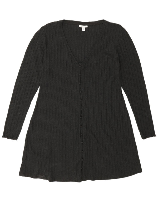 Topshop Dame Langærmet Jumper Dress UK 18 XL Grå Polyester