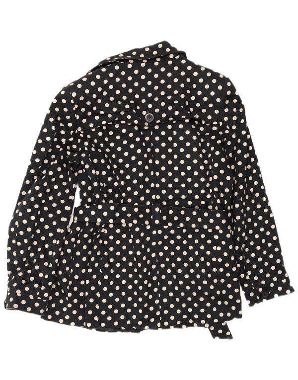 John Lewis Womens 3 Button Jacket UK 16 Large Black Polka Dot Cotton