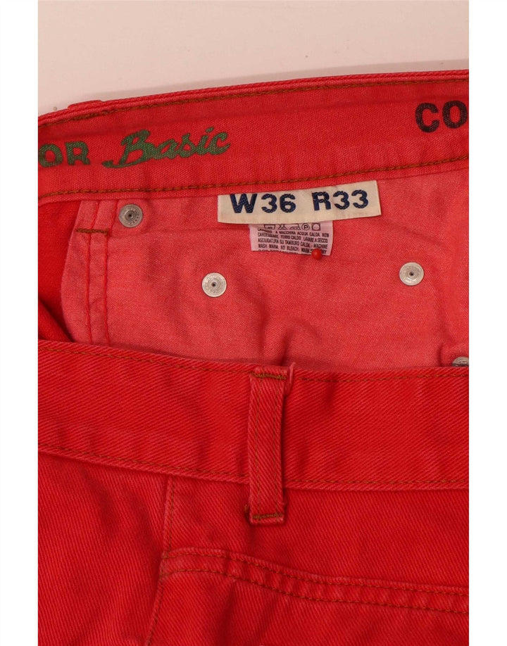 Vintage Straight Jeans til mænd W36 L31 rød bomuld
