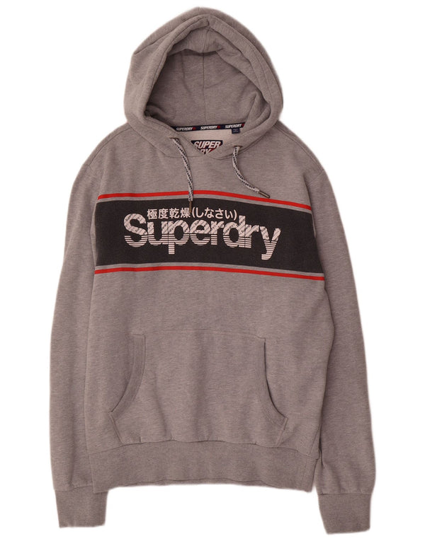 Superdry Grafisk hættetrøje til mænd 2XL Grå Colourblock Bomuld
