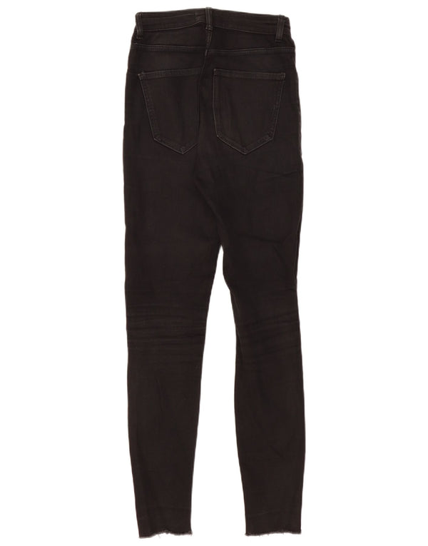 Zara Dame Højtalje Skinny Jeans EU 34 2XS W24 L29 Sort