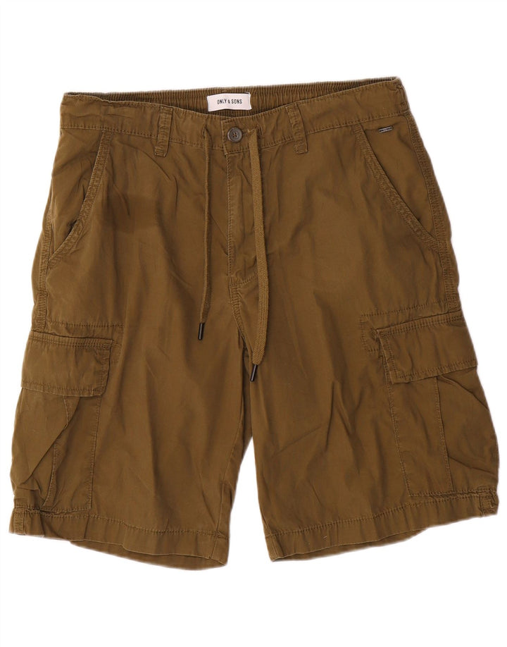 ONLY & SONS Herre Cargo Shorts Large W34 Khaki Cotton