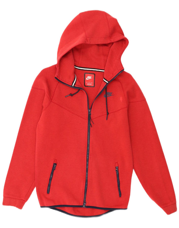 Nike Mens Zip Hoodie Sweater Small Red Cotton