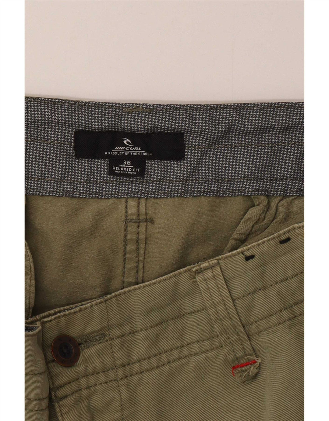 Rip Curl Herre Relaxed Fit Cargo Shorts W36 Large Khaki Cotton