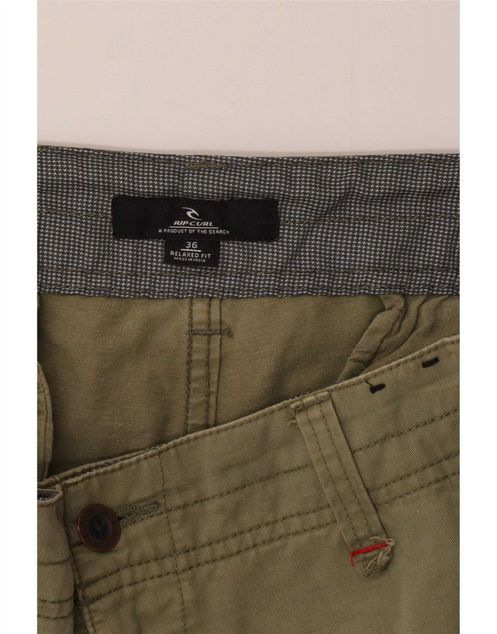 Rip Curl Herre Relaxed Fit Cargo Shorts W36 Large Khaki Cotton