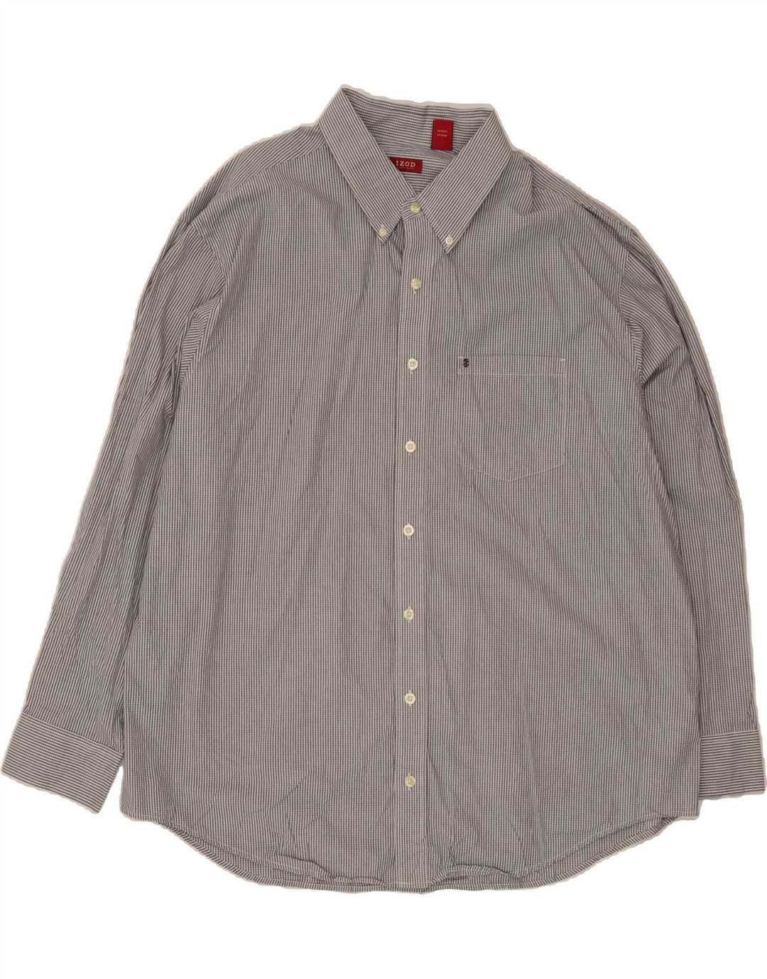 IZOD Mens Shirt 2XL Grey Check Cotton Vintage Izod and Second-Hand Izod from Messina Hembry 