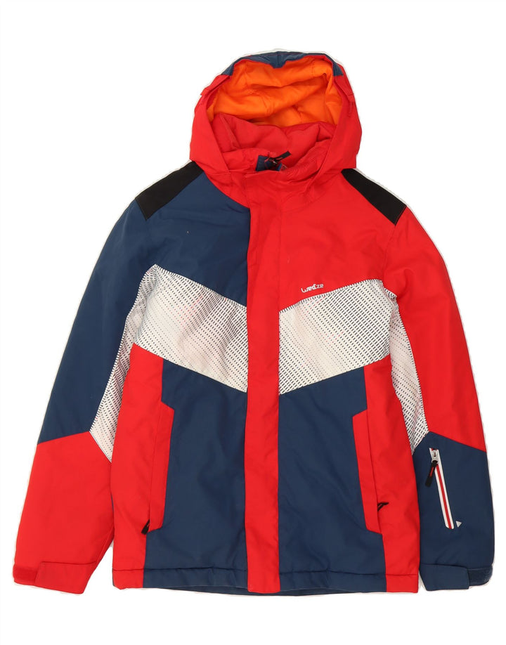 WED ZE Boys Hooded Windbreaker Jacket 13-14 Years Red Colourblock Vintage Wed Ze and Second-Hand Wed Ze from Messina Hembry 