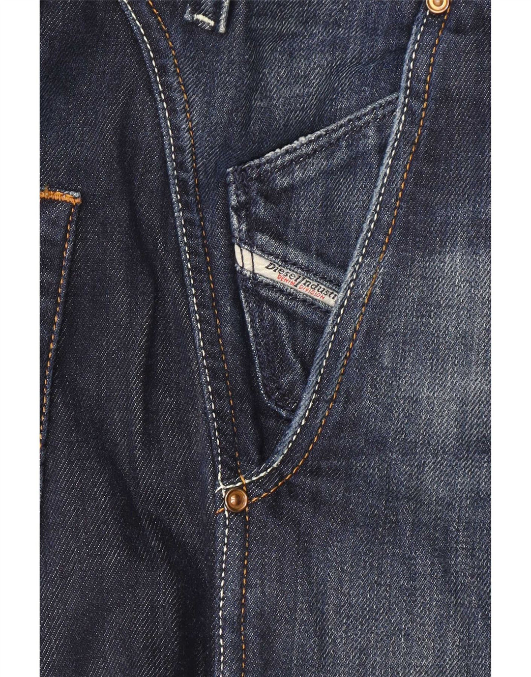 Diesel Herre Pheyo Distressed Straight Jeans W33 L34 Marineblå Bomuld