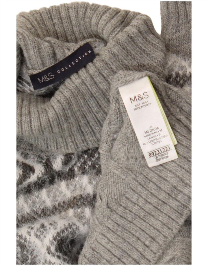 Marks & Spencer Dame Rullehals sweater UK 14 Medium Grey