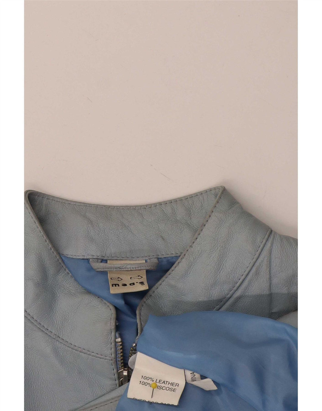 Vintage læderjakke til kvinder UK 14 Medium Blue Læder