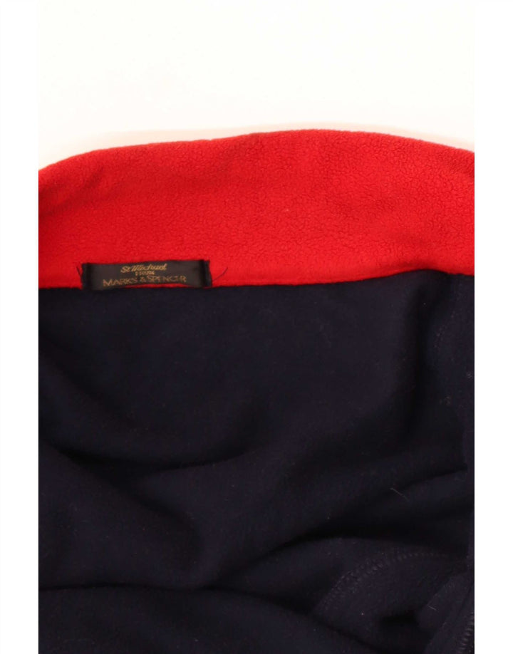 Marks & Spencer Fleecejakke til mænd UK 36 Small Navy Blue Colourblock