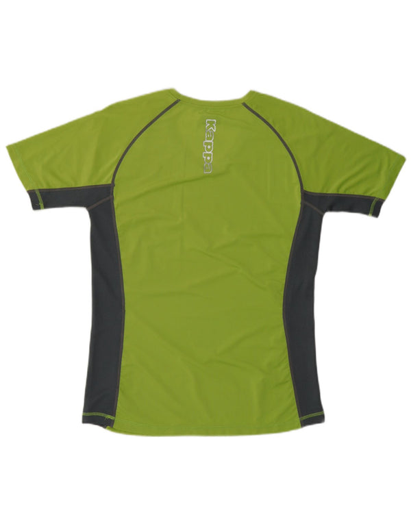 KAPPA Grafisk T-shirt top til kvinder DK 16 Large Green Colourblock Polyester
