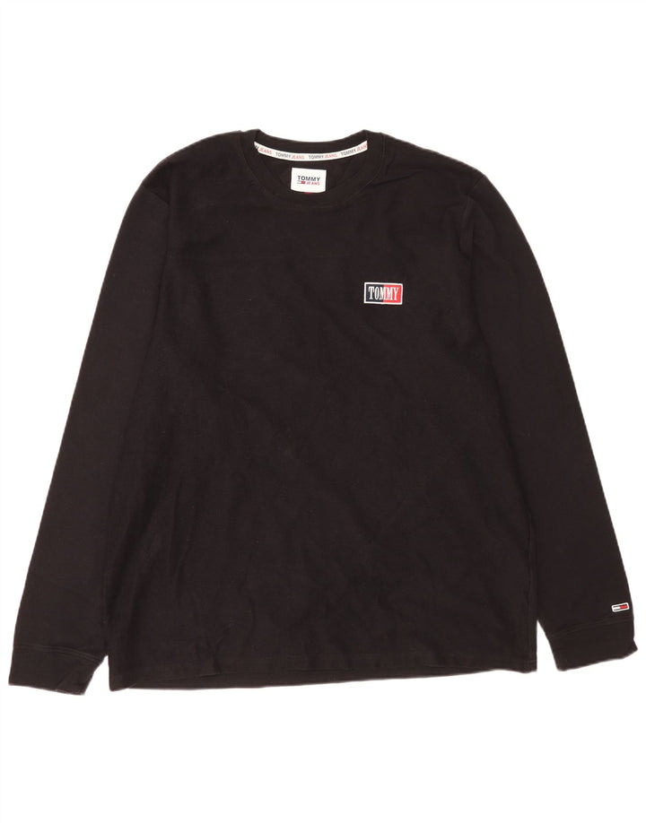 Tommy Hilfiger Herre Top Langærmet 2XL Sort Bomuld