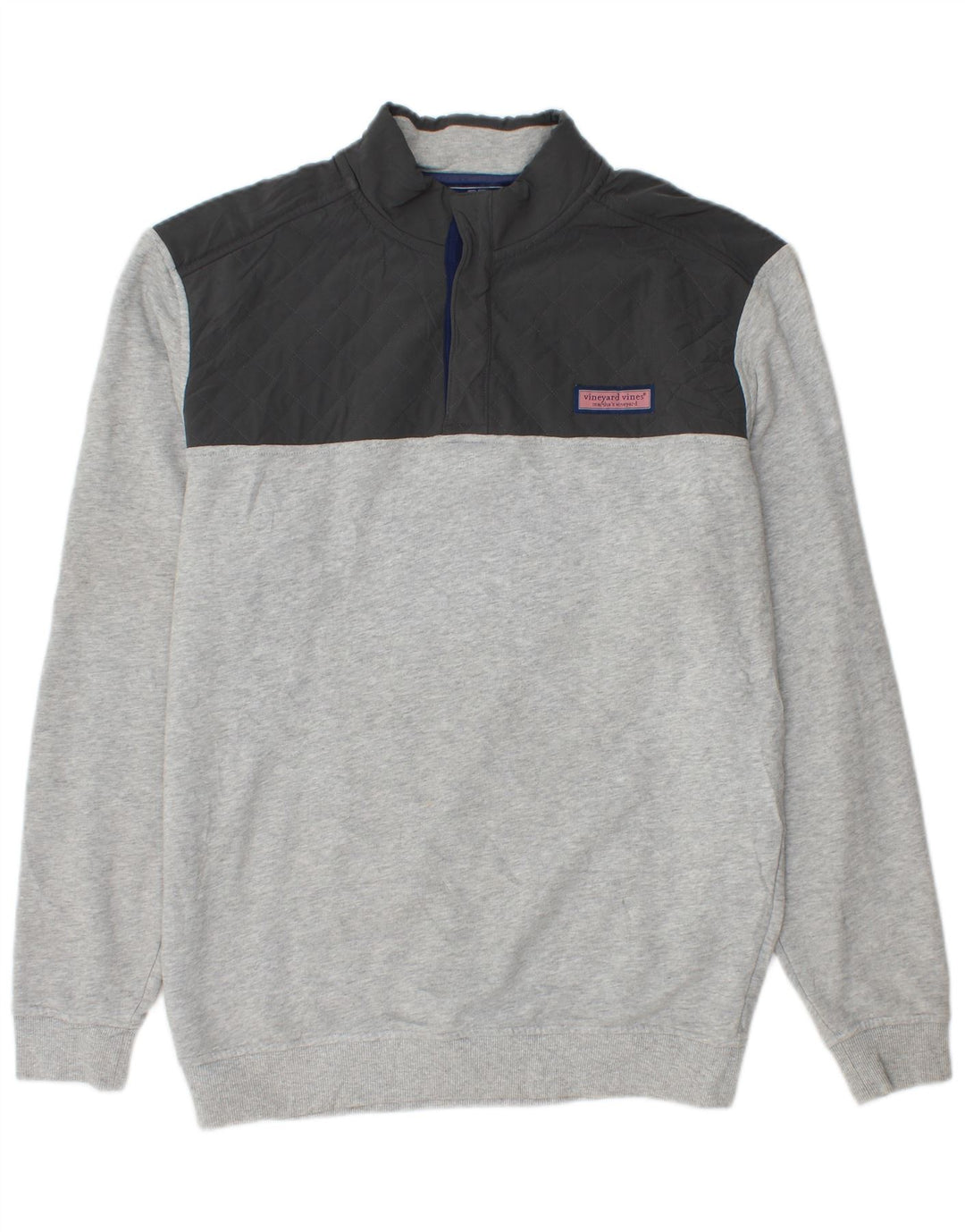 VINEYARD VINES Herre Loose Fit Sweatshirt Jumper Medium Grå Colourblock