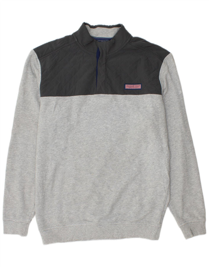 VINEYARD VINES Herre Loose Fit Sweatshirt Jumper Medium Grå Colourblock