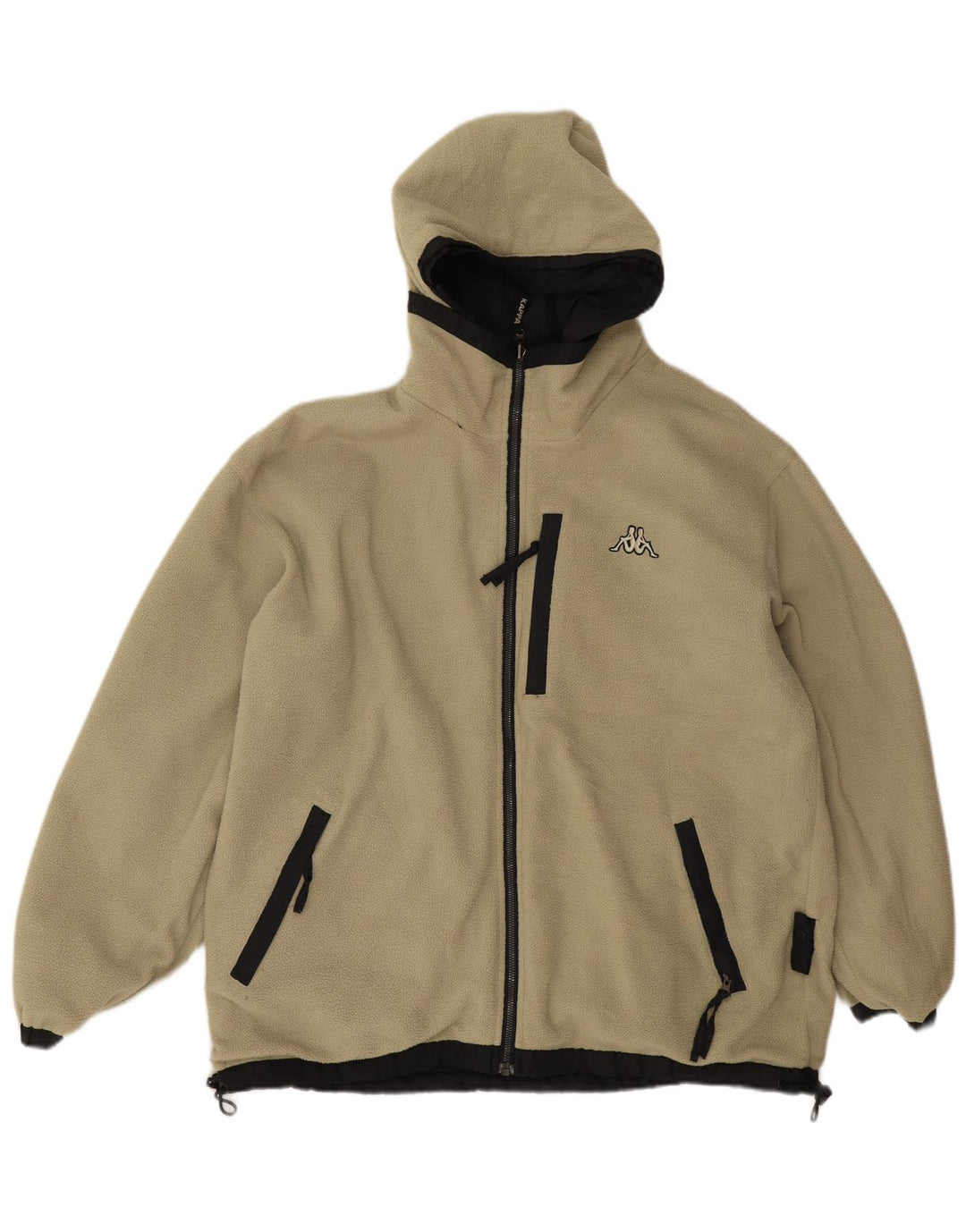 Kappa Herre Hætte Vendbar Windbreaker Jacket UK 36 Small Black Polyester