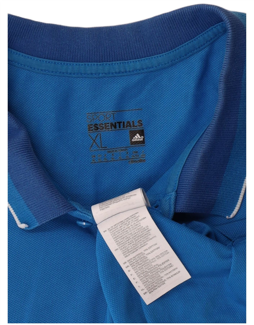 ADIDAS Poloshirt til mænd XL Blå Bomuld