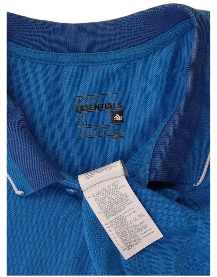 ADIDAS Poloshirt til mænd XL Blå Bomuld