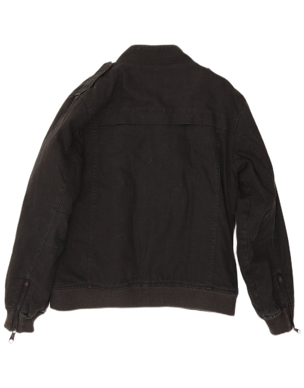 Eastpak Mens Military Bomber Jacket UK 40 Large Black Cotton