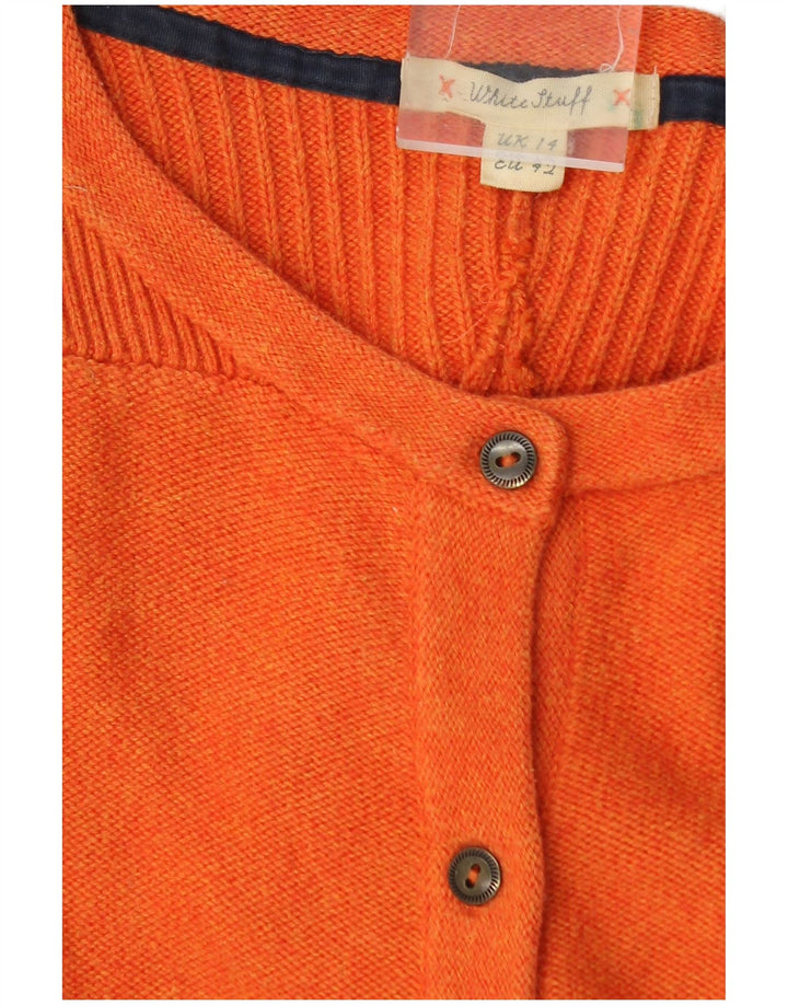 White Stuff Womens Crop Cardigan Sweater UK 14 Medium Orange