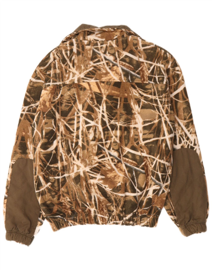 Vintage herre fleecejakke UK 36 Small Khaki Camouflage Polyester