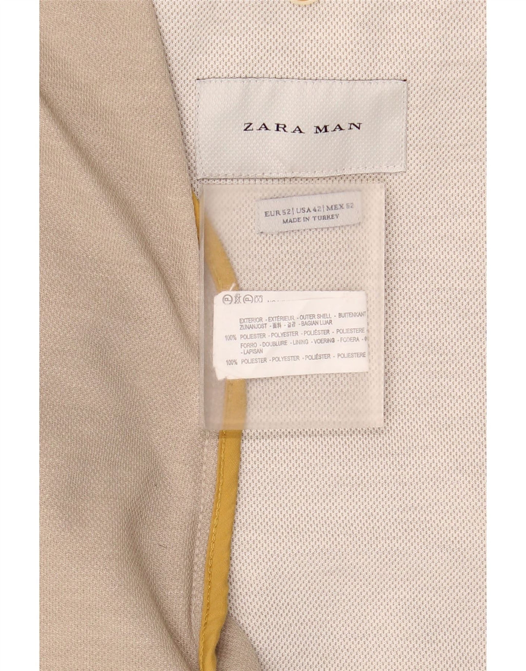 ZARA Herre 2-knaps blazerjakke EU 52 Stor grå polyester