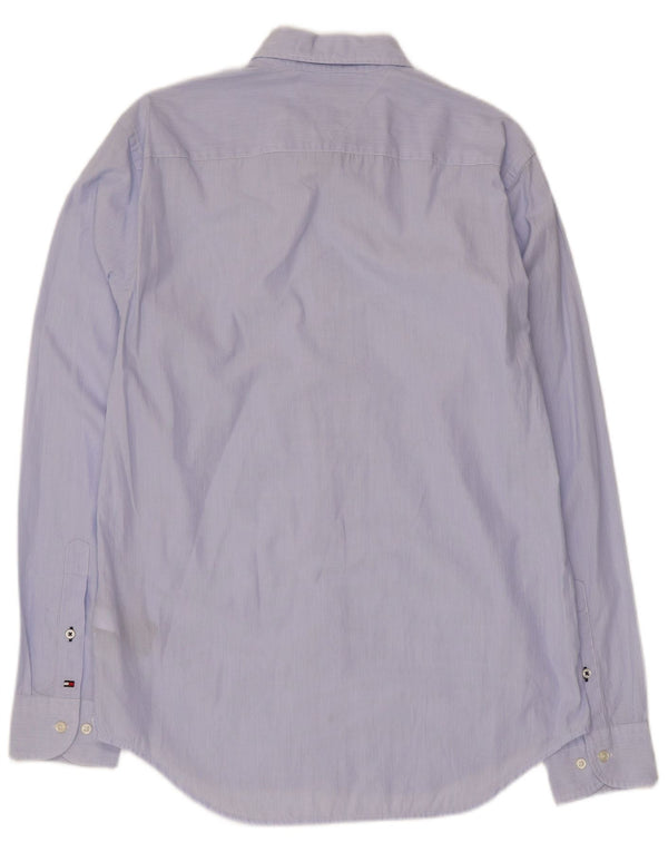 Tommy Hilfiger Herre New York Fit skjorte Medium Blue Pinstripe Bomuld