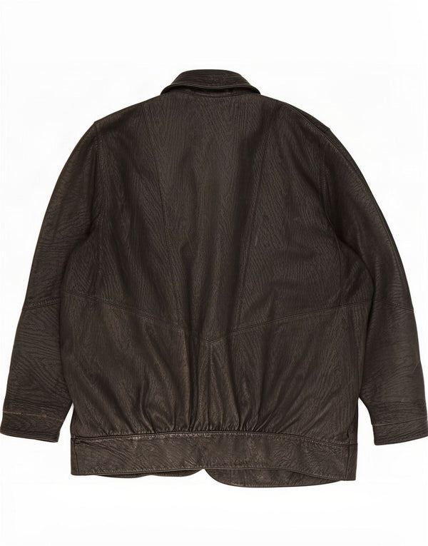 Vintage læderjakke til kvinder UK 18 XL Sort