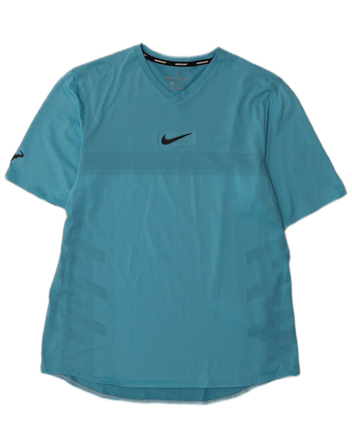 Nike Herre Dri Fit T-Shirt Top Stor Blå Polyester