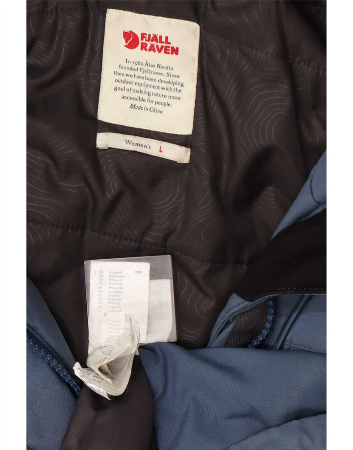 Fjall Raven Dame Hooded Parka Jacket UK 16 Large Blue Polyamide