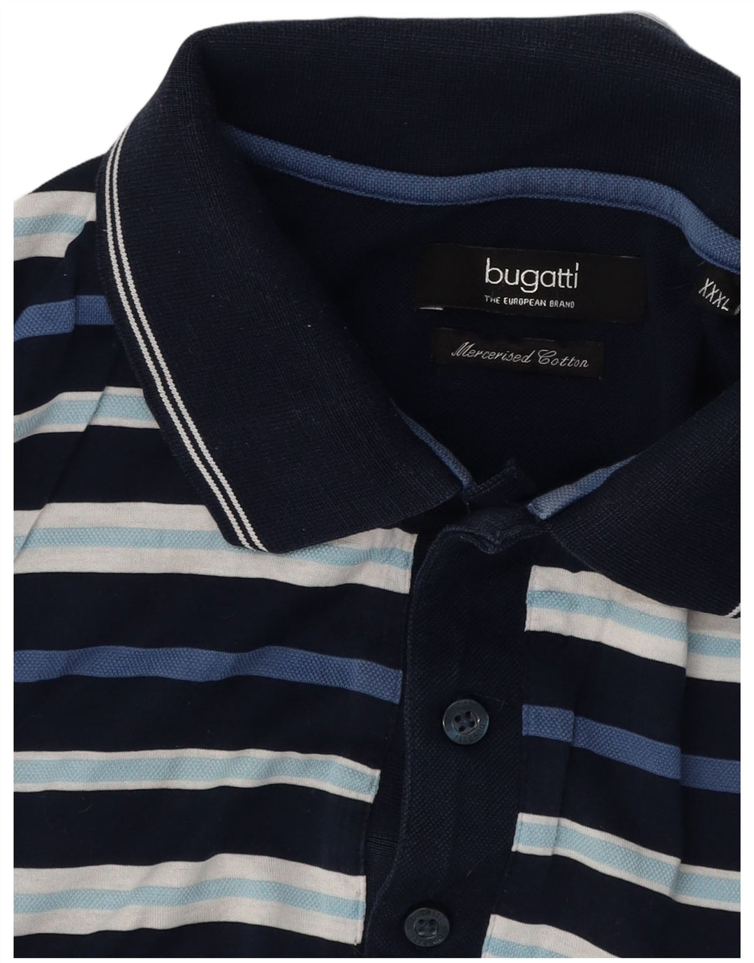 BUGATTI Polo skjorte til mænd 3XL marineblå stribet bomuld
