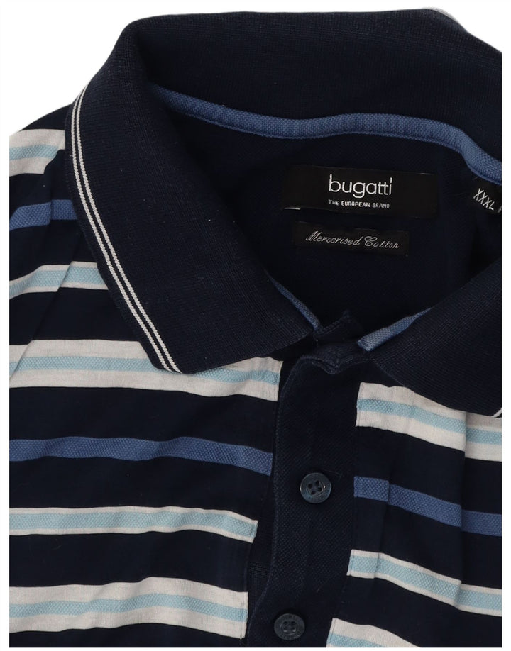BUGATTI Polo skjorte til mænd 3XL marineblå stribet bomuld