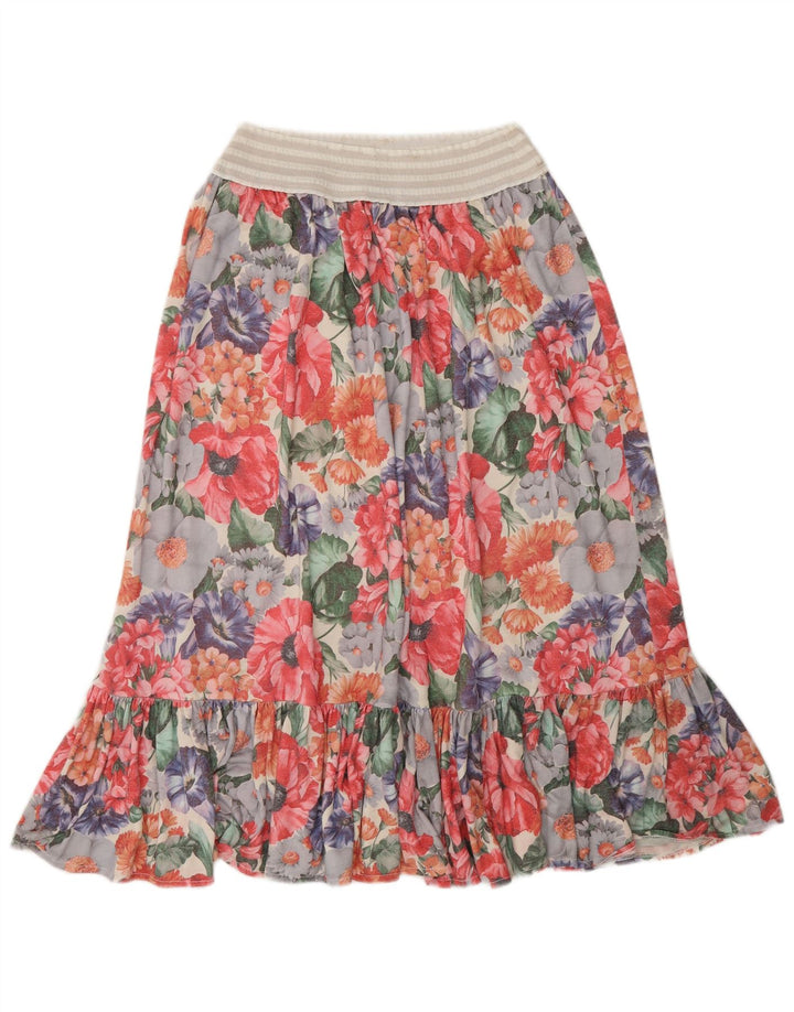 Vintage kvinders A-line nederdel W26 Lille flerfarvet blomster