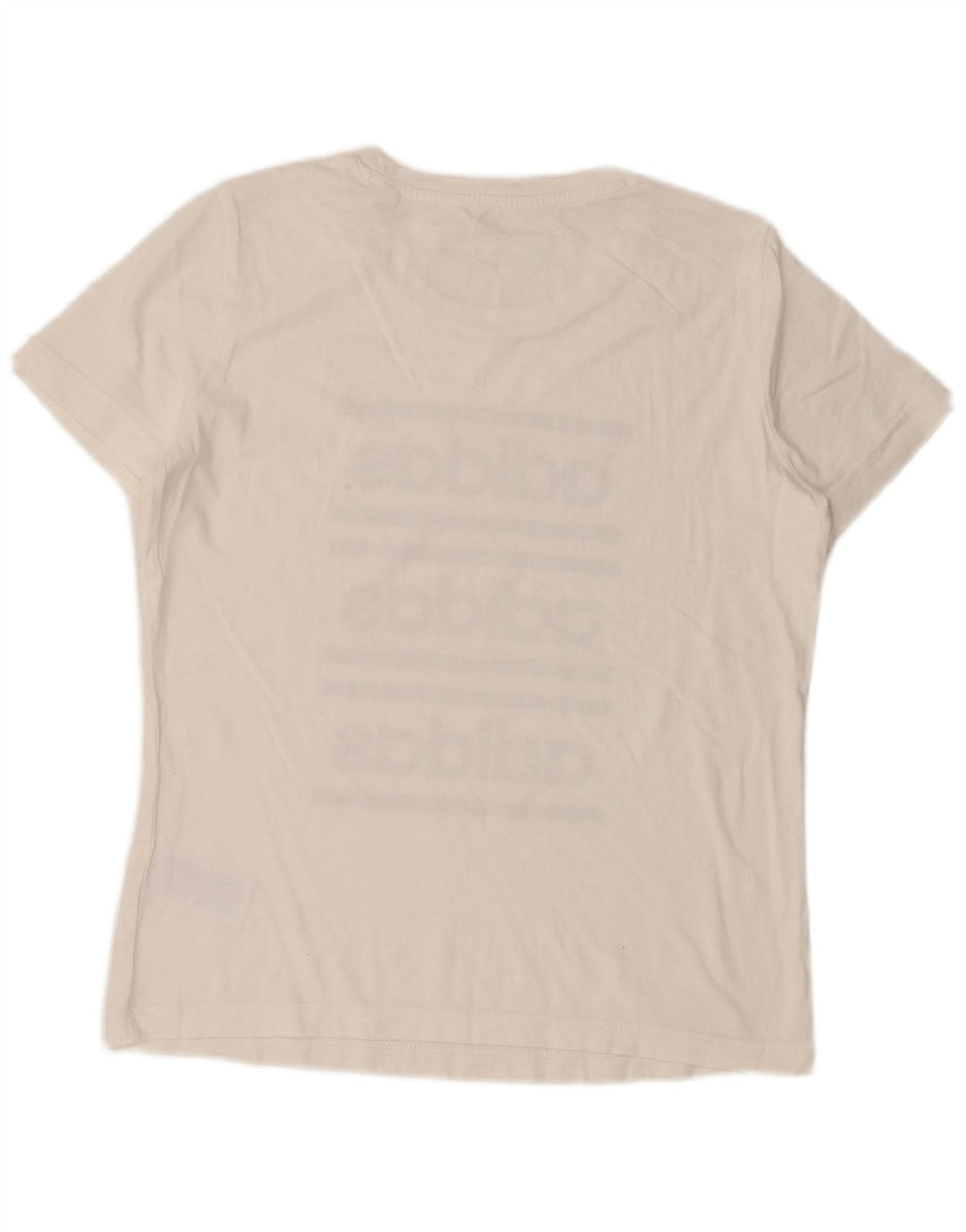 ADIDAS Grafisk T-shirt top til kvinder UK 16/18 Stor hvid bomuld