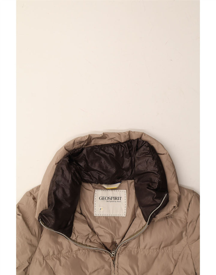 GEO SPIRIT Womens Padded Jacket IT 46 Large Beige Polyester Vintage Geo Spirit and Second-Hand Geo Spirit from Messina Hembry 