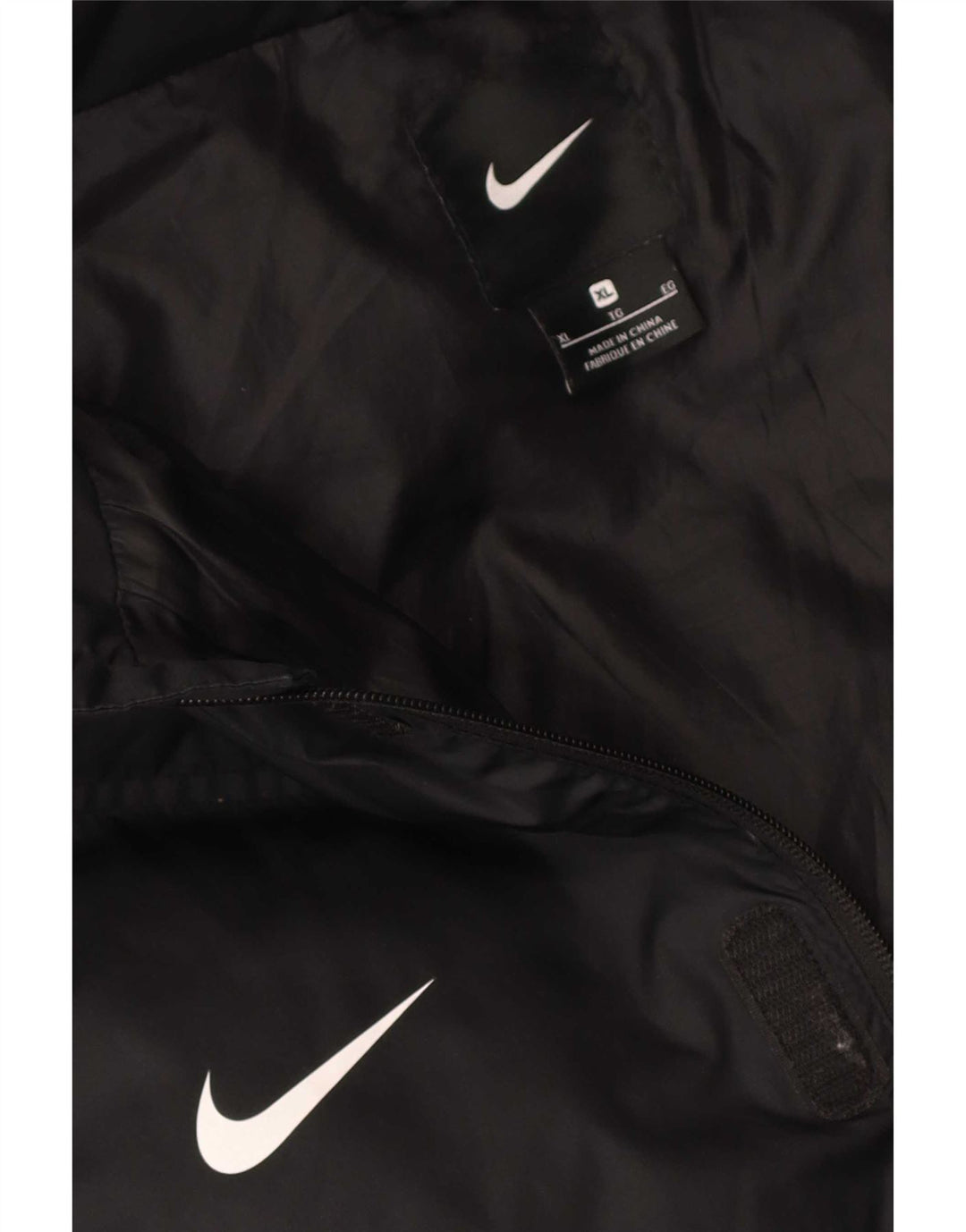 Nike Herre grafisk polstret hættejakke UK 42 XL Sort