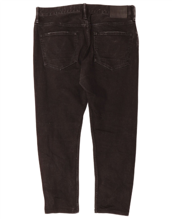 ALL SAINTS Herre Cigarette Cropped Jeans W33 L24 Sort Bomuld