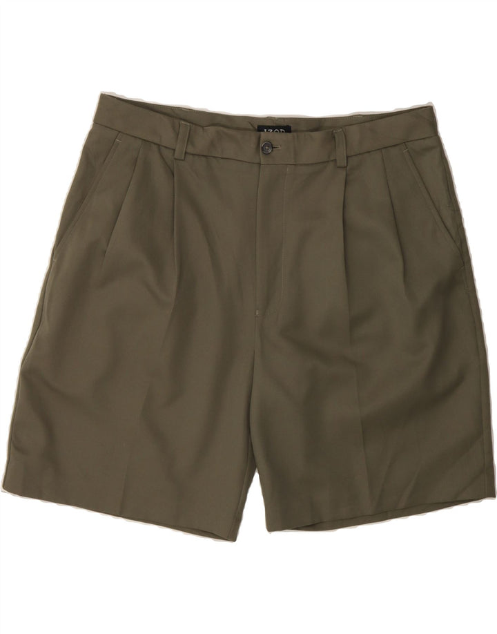 IZOD Mens Pegged Chino Shorts W36 Large Khaki Polyester Vintage Izod and Second-Hand Izod from Messina Hembry 
