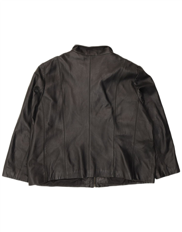 Colebrook Dame Læderjakke UK 22 3XL Sort Læder