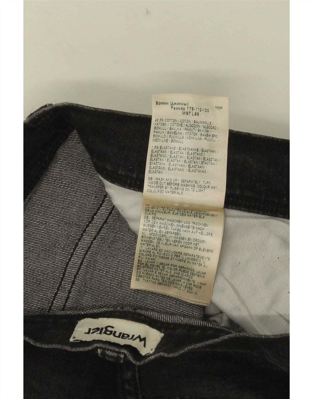 Wrangler Herre Texas Slim Jeans W38 L34 Grå Bomuld